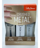 Sally Hansen Nail Polish Crushed Metal Kit GOLD - Textured Metallic Look - $25.46