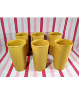 Awesome 1970&#39;s Minty Tupperware 6pc Harvest Gold 12oz Tumbler Set Groovy - $20.00