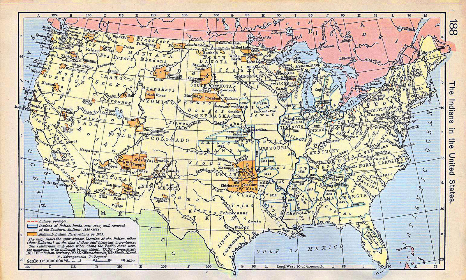 Historical Map Native Americans until 1911 The Indians in the US Poster ...