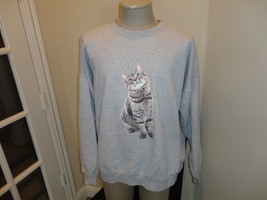 Vintage Hanes CAT LOGO 85-15 L/S Gray Sweatshirt Adult 2XL Nice Ultimate... - $42.56