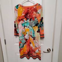 Calvin Klein Tunic Dress, size S, Multi-Colored Colorful Abstract Floral Design image 4