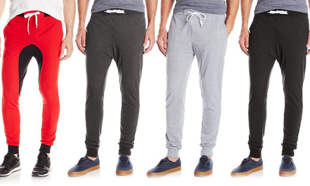 Image of Southpole Men's French-Terry Drop-Crotch Jogger Pants