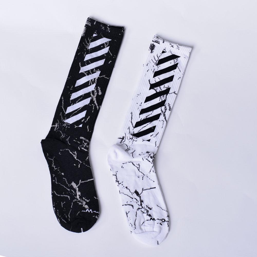 Off-White Socks C/O Virgil Abloh Marble Long Striped UNISEX Skateboard ...