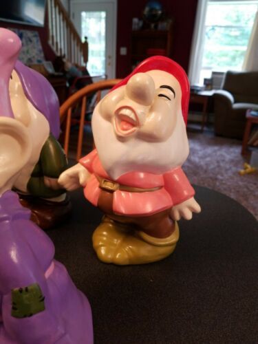 Vintage Snow White And The Seven Dwarfs Ceramic Figurine Set Walt Disney Complete Snow White 