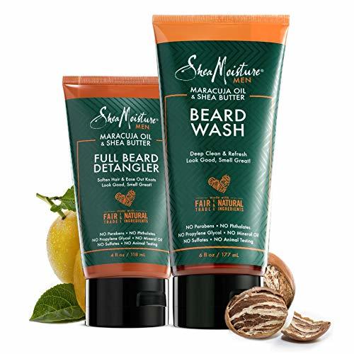 Shea Moisture Beard Wash and Detangler Set, Maracuja Oil & Shea Butter