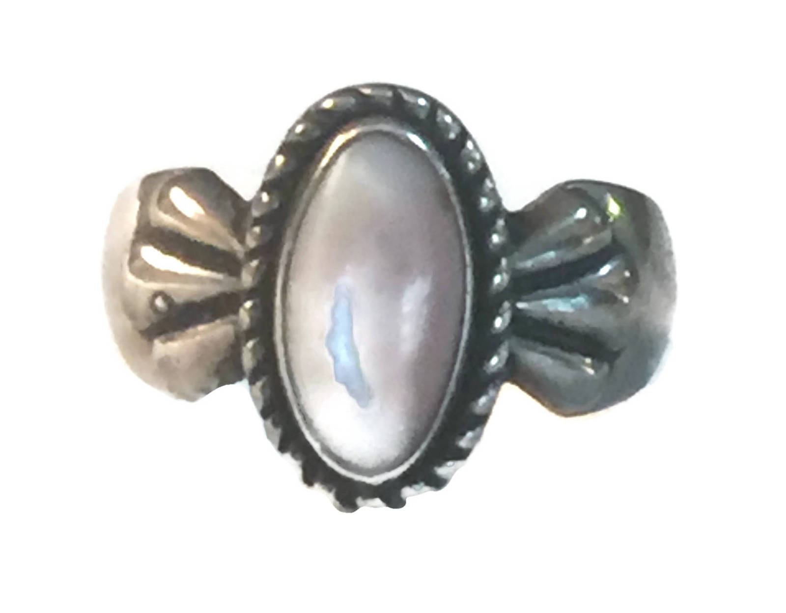 Carolyn Pollack Sterling Silver Carved Mother of Pearl MOP Large Ring