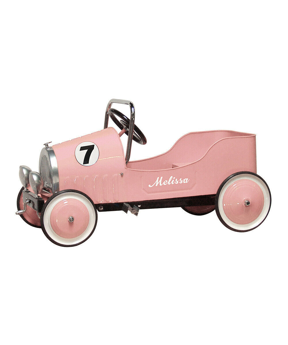 pink retro pedal car