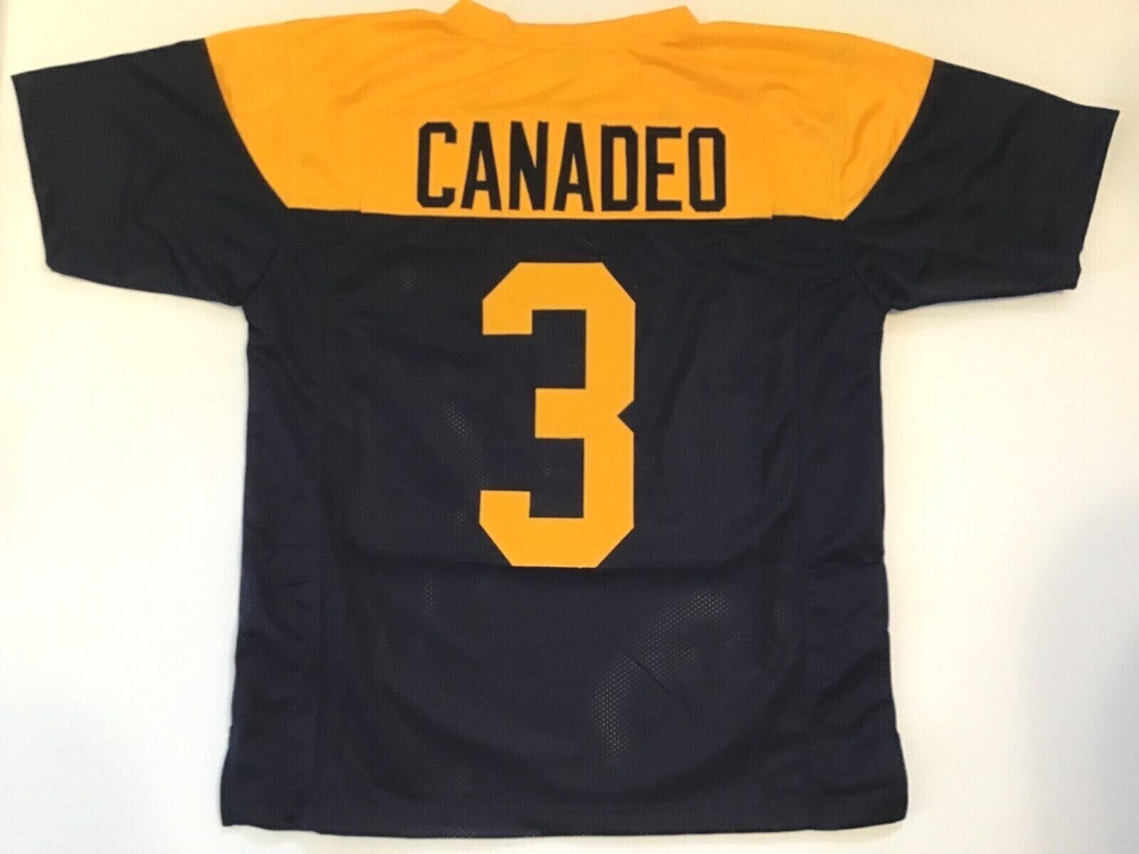 UNSIGNED CUSTOM Sewn Stitched Tony Canadeo Blue Jersey - M, L, XL, 2XL
