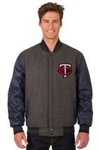 MLB Minnesota Twins Wool &amp; Leather Reversible Jacket with Embroidered Lo... - $269.99