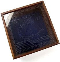 NauticalMart Brass Sextant w/Wood & Etched Glass Box image 2