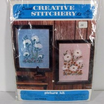 CREATIVE STITCHERY 442A &quot;BLUE BELLS &amp; QUEEN ANNE&#39;S LACE&quot; CREWEL EMBROIDE... - $31.34