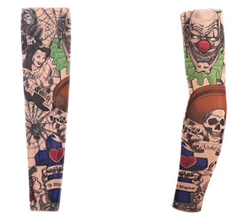 George Jimmy 2 PCS Outdoor Cycling Arm Protection Breathable Tattoo Sleeve Clown