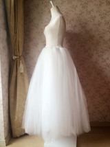 Plus Size White Wedding Bridal Skirt White Floor Length Tulle Skirt High Waisted image 2