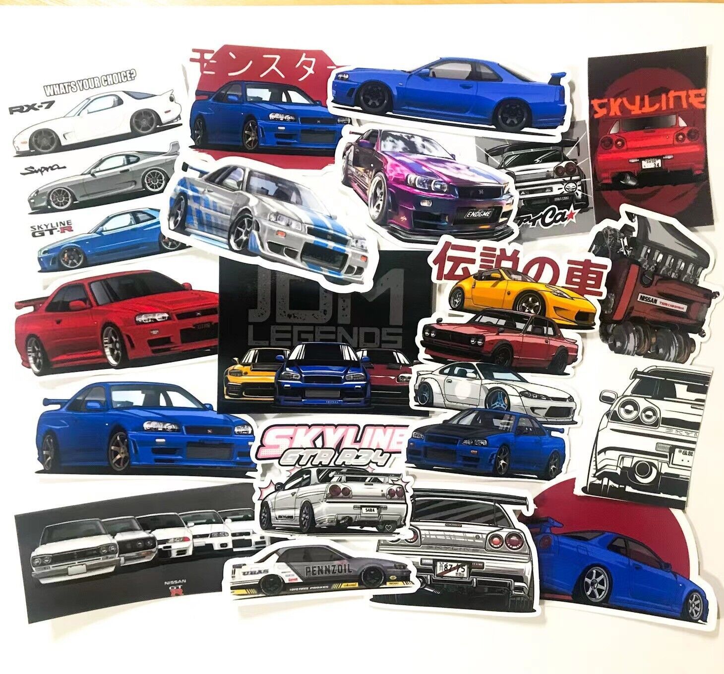 JDM vinyl car stickers for Nissan Skyline GTR34 BNR34 JDM sport car ...