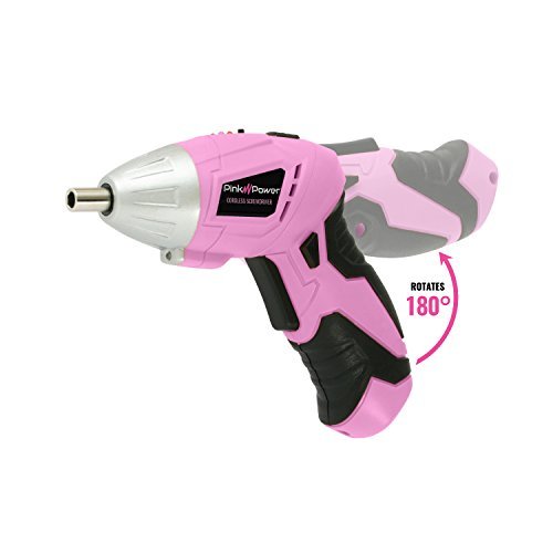 Pink Power PP481 3.6 Volt Cordless Electric Screwdriver Rechargeable Screw Gun Screwdrivers