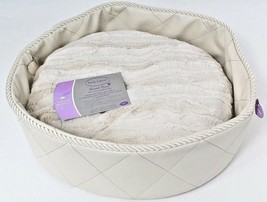 Kathy Ireland Loved Ones Quilted Cat Bed with Pillow 16.5" x 16.5" x 4.5" image 1