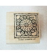 2001 Stampin Up Rubber Stamp Sun Flower in Frame Never Used ! - $8.42