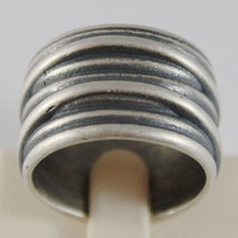 925 BURNISHED SILVER BAND MULTI WIRES BIG RING VINTAGE STYLE MADE IN ITALY - $68.11