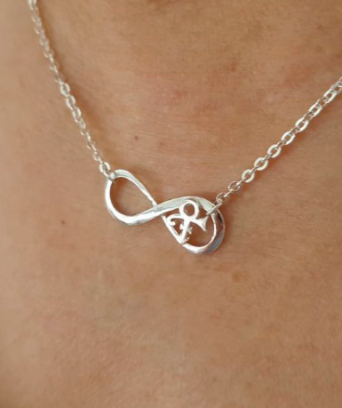 Pendant - Infinity with Mini - Remembrance Symbol - 925 Silver - Handmade