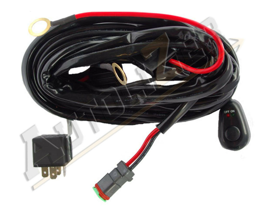 Universal Led Light Bar Wiring Harness Kit 12v 40 Amp Fuse