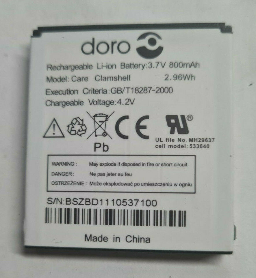 Original internal battery dbf 800e 3 7v for doro phone easy 410 410gsm