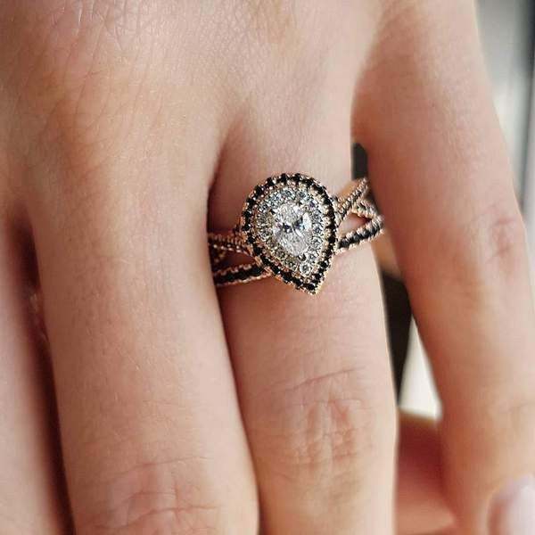 Unique Diamond Chanel Double Halo Diamond Simulants Engagement ring,Silver Ring