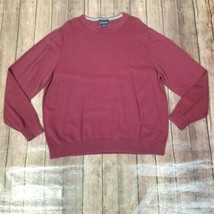 Lands' End Mens Sweater Red Size XL Extra Large Crew Neck Long Sleeve - $17.81
