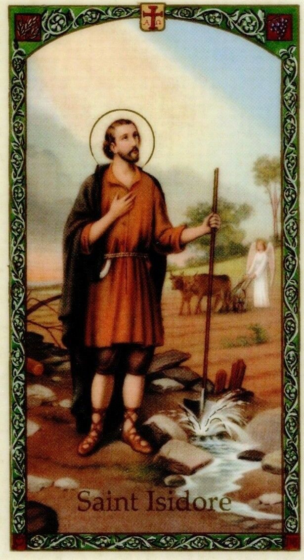 Prayer to Saint Isidore Patron Farmers Gardeners Card EB930