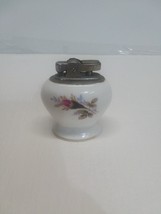 Vintage hand painted floral pattern bone china japanese table lighter. - $23.75