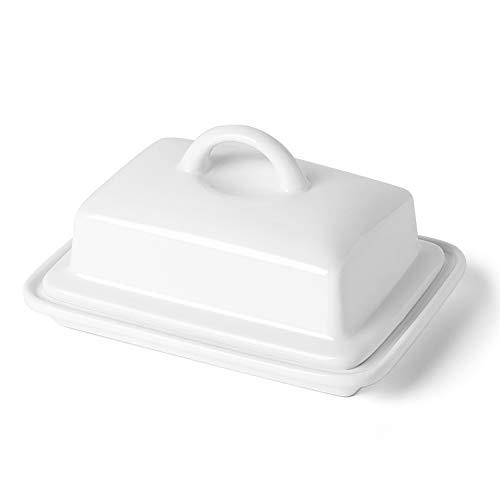 Porcelain Butter Dish with Lid Large Enough for 8oz European Butter and 2 Stic Other