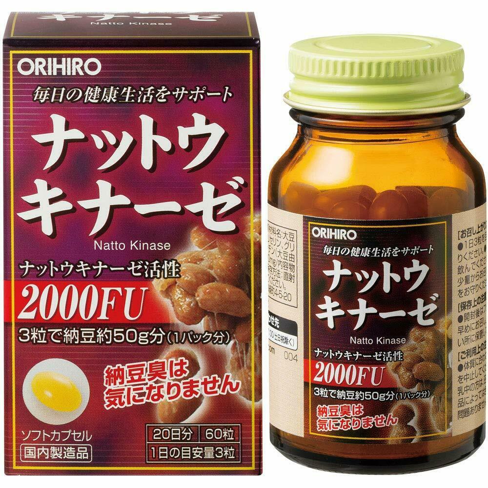 JAPAN ORIHIRO Nattokinase Daily Health Support Supplement 60 Tablet