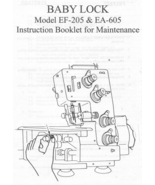 Baby Lock EF-205 EA-605 manual Instruction Booklet for Maintenance Hard ... - $11.99