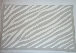 Pottery Barn Kids Gray White Zebra Stripe Cotton Knit Baby Blanket - $29.69