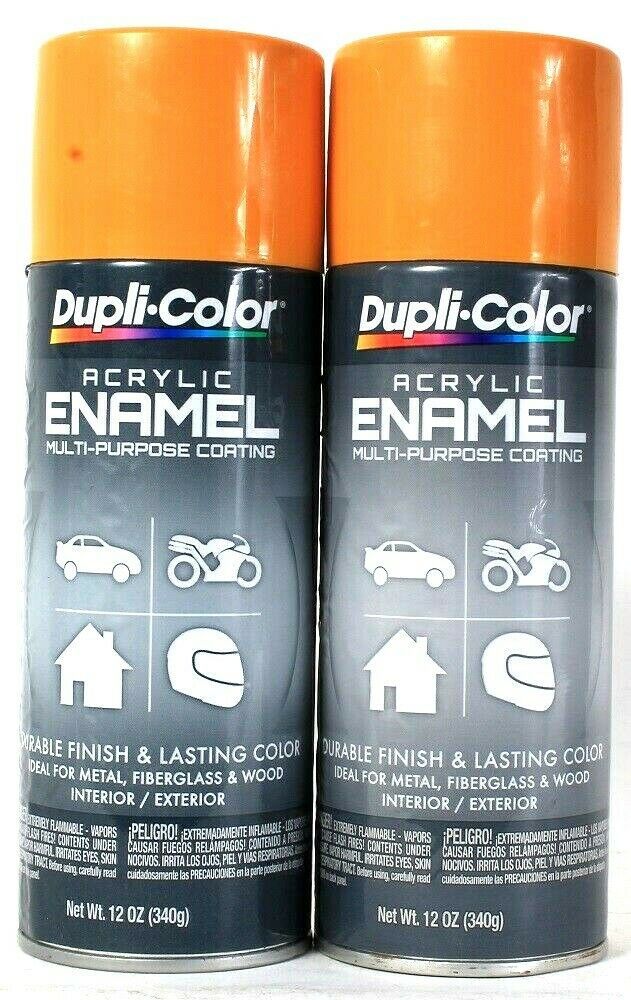 2 DupliColor 12oz Acrylic Enamel DA1663 School Bus Yellow Multi