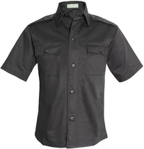 Black Tactical Uniform Shirt Short Sleeve Button Down Epaulets Duty Police - $27.99+