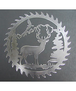 Saw Blade White Tailed Deer Metal Art Plasma Wall Wildlife Rustic 9&quot; dia... - $32.00