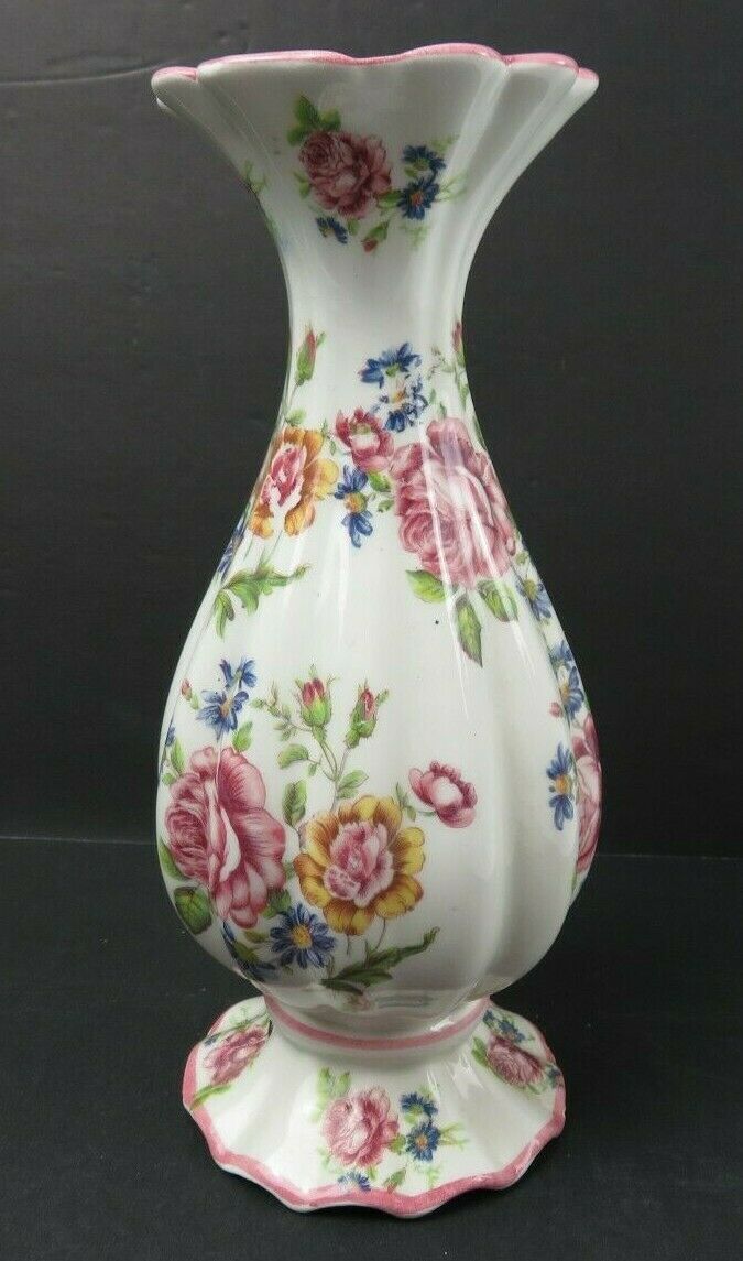 Lovely Floral Porcelain Ceramic Italy Vase And 13 Similar Items