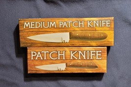 (2) Western Style Patch Knives  6.75&quot; &amp;  5.75&quot;  fixed blades with Leathe... - $19.20
