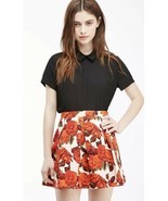 Forever 21 Box Pleat Rose Print Floral Skirt Size 30 / M - £16.44 GBP