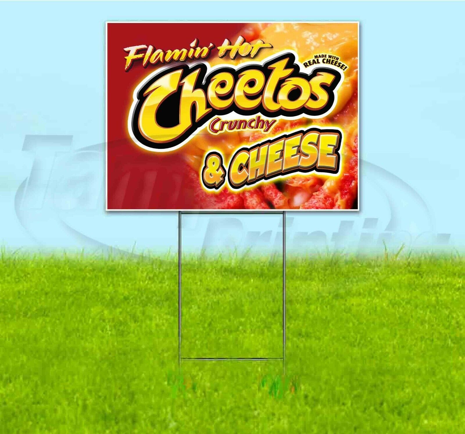 HOT CHEETOS & CHEESE 18x24 Yard Sign WITH STAKE Corrugated Bandit USA ...