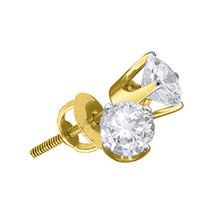 14kt Yellow Gold Womens Round Diamond Solitaire Stud Earrings 7/8 Cttw - $2,800.00