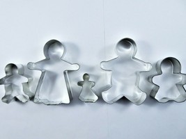 Metal Wilton Cookie Cutters Gingerbread Family 5 Piece Lot Mom Dad Girl Boy Baby - $18.80