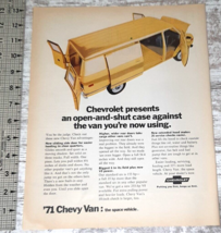 1971 Chevrolet Vintage Print Ad Van Chevy Cargo Window Slider Door V6 V8... - $10.61