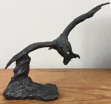 Vintage 70s Michael Ricker Pewter Flying Eagle Figurine Art Handcrafted USA - $50.99