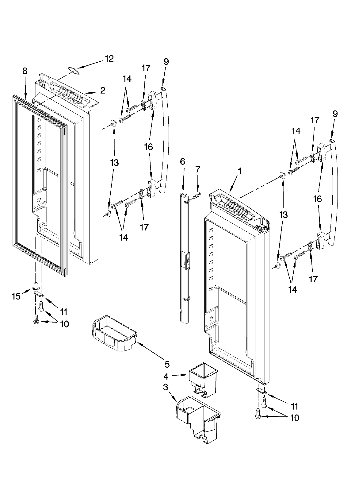 Whirlpool Refrigerator Door Handle Assembly White (W10157427