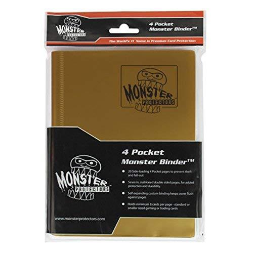 Monster Binder - 4 Pocket Trading Card Album - Matte Gold - Holds 160 Yugioh, Ma