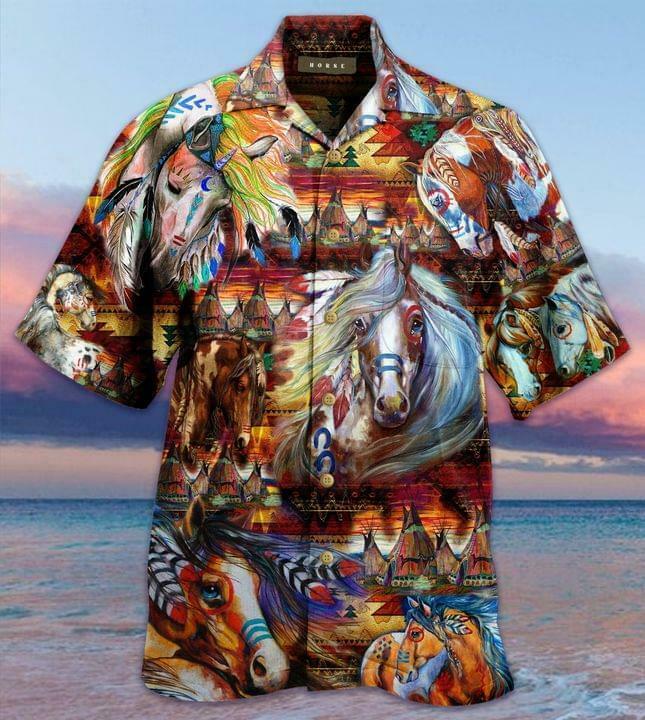 Native American Horses Hawaiian Shirt - T-Shirts