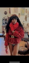 Designer Brand New Red fox, Burgundy sheared mink fur Reversible  coat  ... - $1,286.99