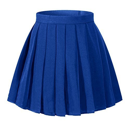 Girl`s high school uniform Navy blue Short Sailor Skirts (XS,Light blue)