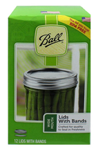 Ball, Wide Mouth Canning Jar Lids with Bands, BPA Free, 12 Count  - $10.95